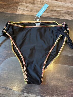 Popvil Solid Color Scallop Folklore Bikini Bottom